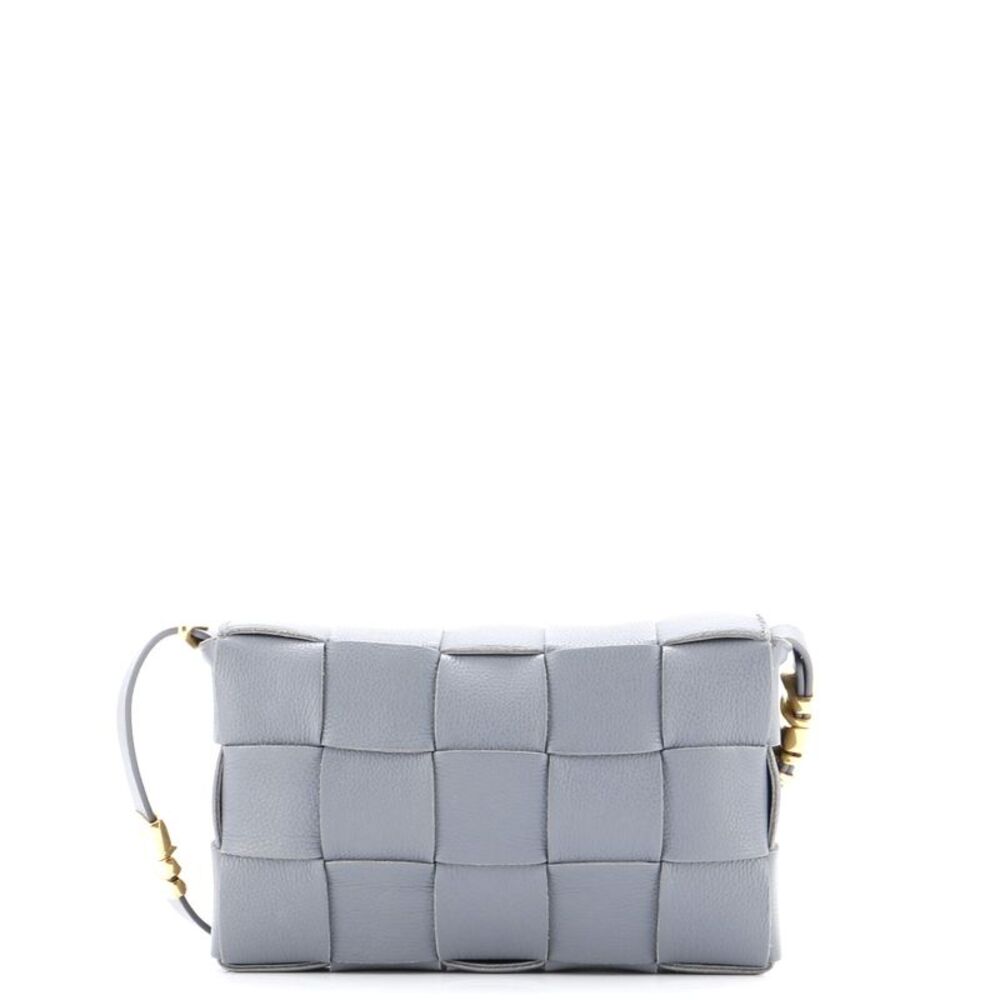 Bottega Veneta Cassette Crossbody Bag Maxi Intrecciato Grained Leather Gray - Picture 3 of 8